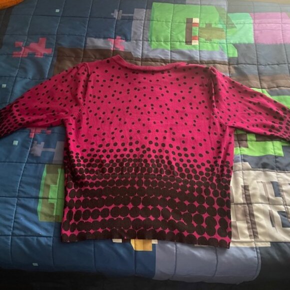 Notations Pink & Black Polka Dot Cardigan | Size XL - Picture 3 of 3
